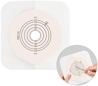 Steawoce flat hypoallergenic ostomy wafer with a secure buckle connection ring for colostomy pouches.