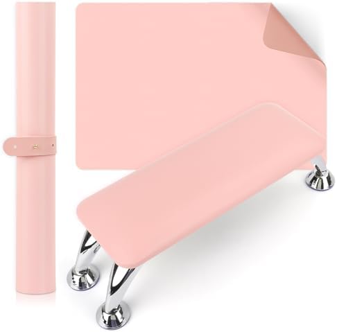Lionvison pink nail arm rest and table mat set front view