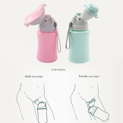 Kids Portable Travel Urinal 500ml for Toddler Boys Girls Pee Training Emergency Toilet Potty for Car Trip Outdoor Camping on The Road Park Beach Travel Essentials - Image 3