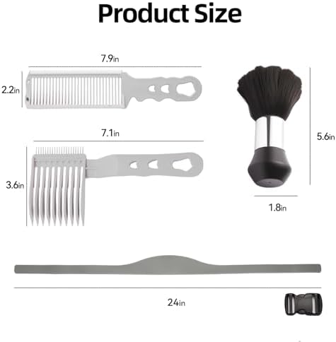 Grooming accessories set illustrating ergonomic handle design for hair blending.