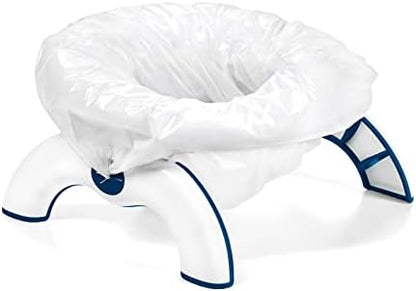 OXO Tot replacement bags being attached to travel potty