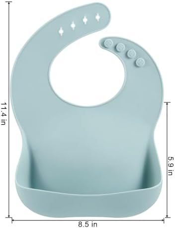 Three premium food grade silicone infant bibs displayed together with deep spill collecting pockets.