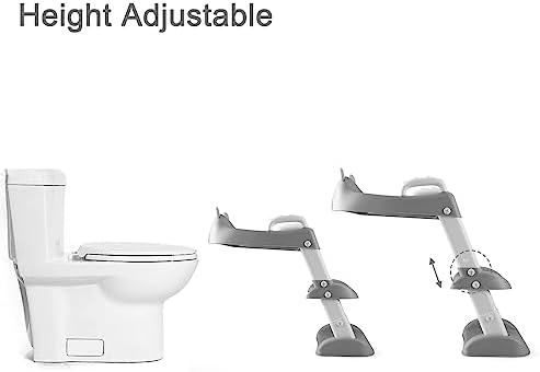 Side profile of PandaEar kids toilet seat extension showing easy-grip hand rails.