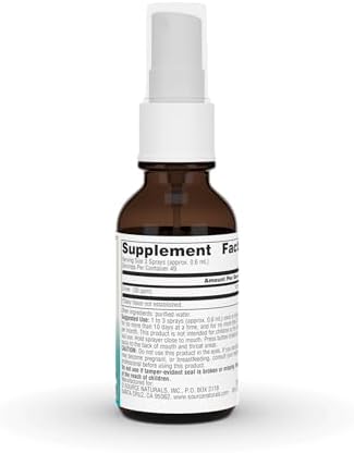Source Naturals 30 PPM Colloidal Silver liquid spray showing ingredient label facts