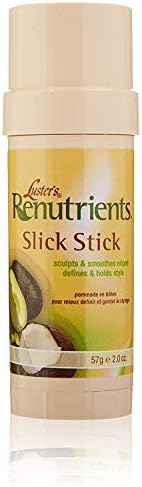 Luster's Renutrients styling stick close up display highlighting the travel friendly compact applicator tube.