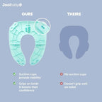 Jool Baby portable toddler toilet seat folded flat next to travel bag