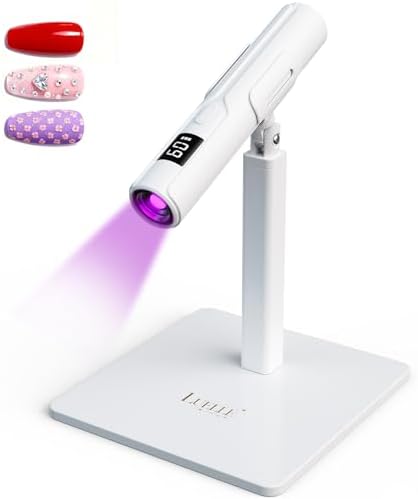 Cordless mini UV LED nail light with detachable 360-degree rotating head for flexible manicure angles.