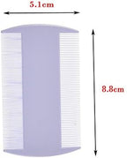 BinaryABC multicolored double edged nit removal combs arranged neatly in a row.