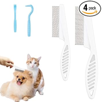 Generico pet flea comb and tick removal tool set front view showcasing grooming accessories.