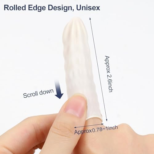 Waterproof latex finger guards protecting a fingernail and tip from moisture.