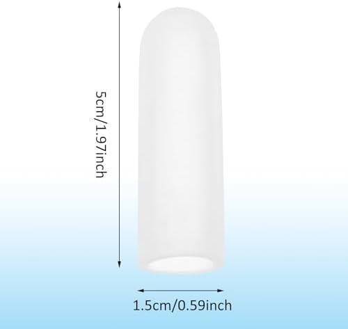 Clear silicone finger caps protecting a thumb from friction and skin cracking