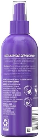 Aussie Total Miracle spray bottle back label showing complete directions and ingredients list