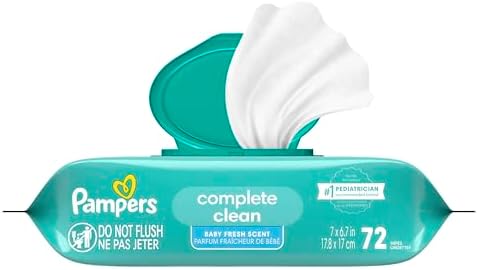 Pampers Baby Wipes, Complete Clean Baby Fresh Scented Wipe, Gently Cleans Head to Toe, 72 Total (1 Flip-Top Packs) - Image 7
