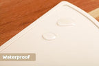 Heat resistant flexible silicone mat placed on a wooden dining table
