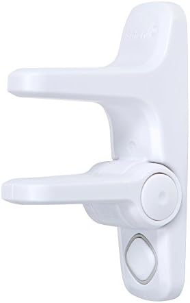 Close up of hidden side release mechanism on door lock