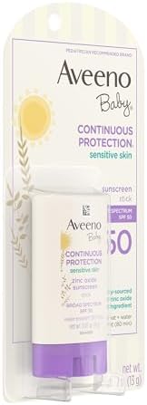 Aveeno Baby travel sunscreen stick broad spectrum UVA UVB protection face and body