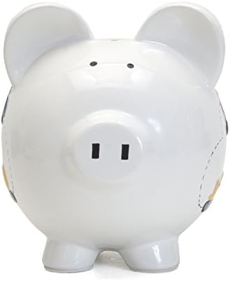Durable dolomite ceramic money box with watercolor digger and dump truck illustrations