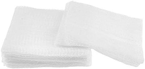 Dealmed four by four inch twelve ply woven gauze pads stacked clearly