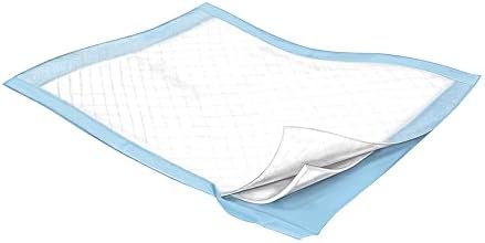 Disposable light absorbency bed protector pads showing the embossed polypropylene backsheet
