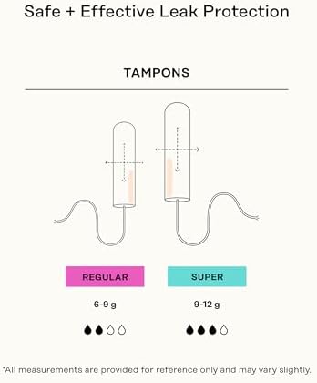 Side view of three packs of Honey Pot Company organic tampons showing ingredients and benefits.