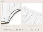 EEOST leakproof plastic pants alternative showing high elastic waistband stretch
