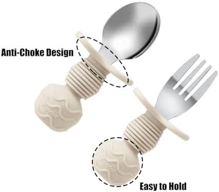 Full 6 piece PandaEar stainless steel baby feeding set