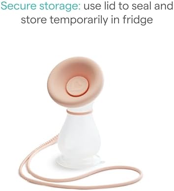 Munchkin portable breastfeeding essential showing the secure storage lid for on the go milk preservation.