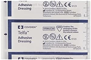 Close up of sterile island dressing showing the perforated film design
