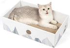 Conlun cat scratcher box angled view highlighting interactive side hole