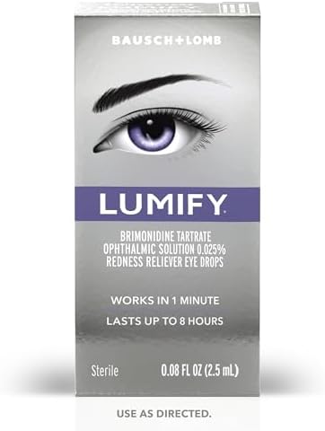 Side profile of Bausch and Lomb LUMIFY redness relief sterile packaging