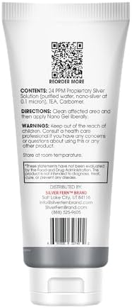 Nano Gel Frequency Charged Silver 24PPM non-greasy formula for burns.