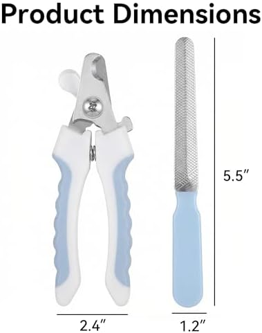 Demonstration of the non slip scissor grip on the blue pet nail clipper