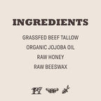 Handmade USA imported tallow balm with organic jojoba oil and beeswax