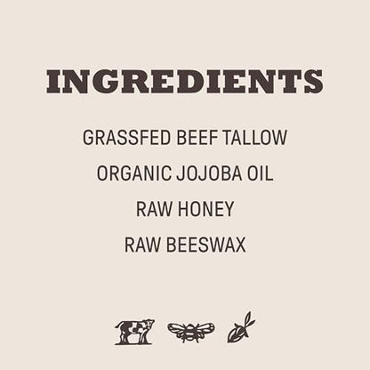 Handmade USA imported tallow balm with organic jojoba oil and beeswax