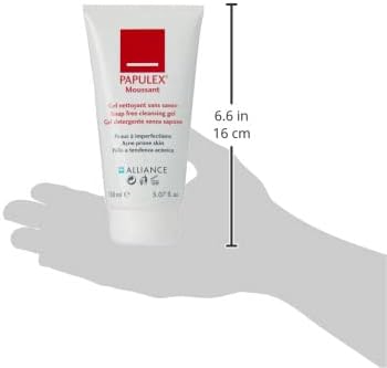 Papulex Moussant dermatological skin care bottle for face and body