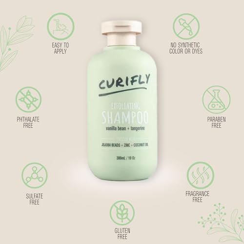 Curifly scalp exfoliating shampoo 300ml bottle side profile