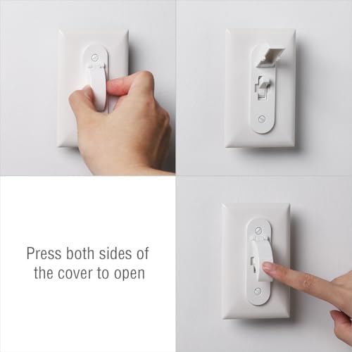 White light switch guard installed on standard wall plate