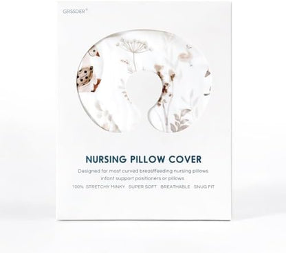 Soft minky texture close up of Grssder nursing pillow cover