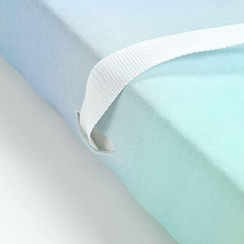 Hello Spud changing pad cover showing rainbow ombre gradient pattern