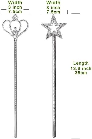 Side by side comparison of star and crown magical sticks