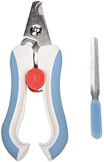 OMEM bird nail clippers front view showing blue and white non slip handle