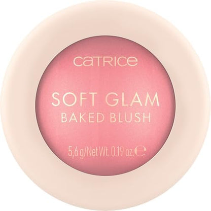 Catrice Soft Glam Baked Blush Midnight Berry front view container showing the luminous marbled powder texture.
