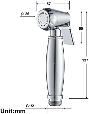 Close up of the brass chrome sprayer head texture