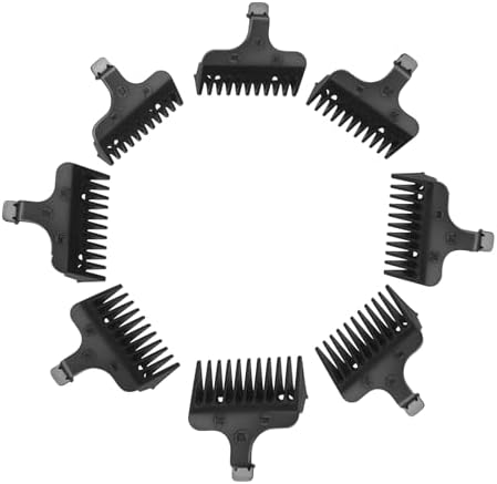 Full set of 8 black replacement trimmer guards for Wahl T-blades