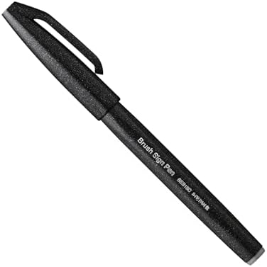 Black water based sketch brush pen by Pentel for professional illustrations