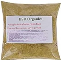 BSD Organics Kuppaimeni Indian Nettle Leaves Powder 100 Gram front view for herbal skincare face pack.