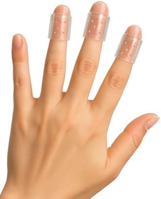 Authentic SOR Inc skin picking protection pack of ten reusable finger sleeves packaging detail