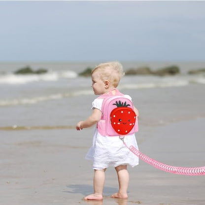 Close up of safety tether and wrist link for toddler harness