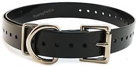 Sparky Pet Co replacement dog collar strap front view in black