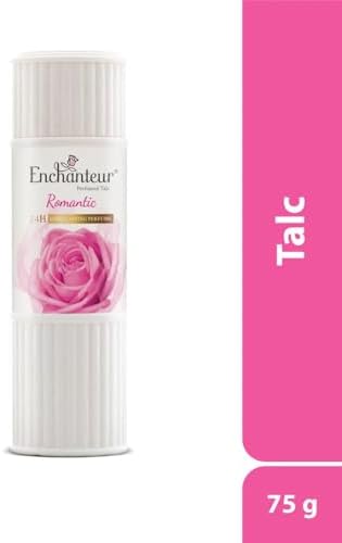 Enchanteur Romantic 75g travel size bottles showing pink floral packaging.